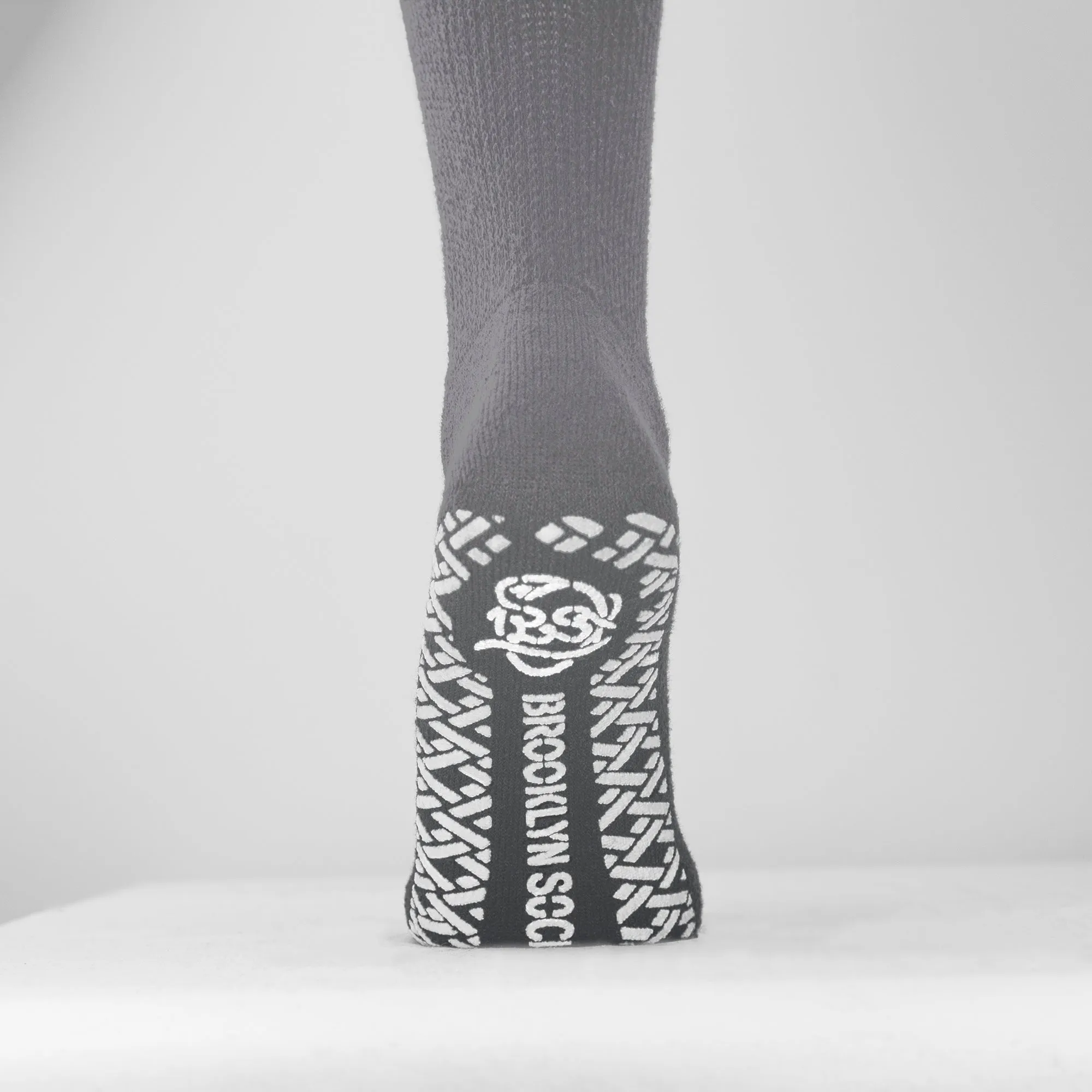 12 Pairs of Non-Skid Diabetic Cotton Crew Socks with Non Binding Top (Grey, 9-11)-(Final Sale)