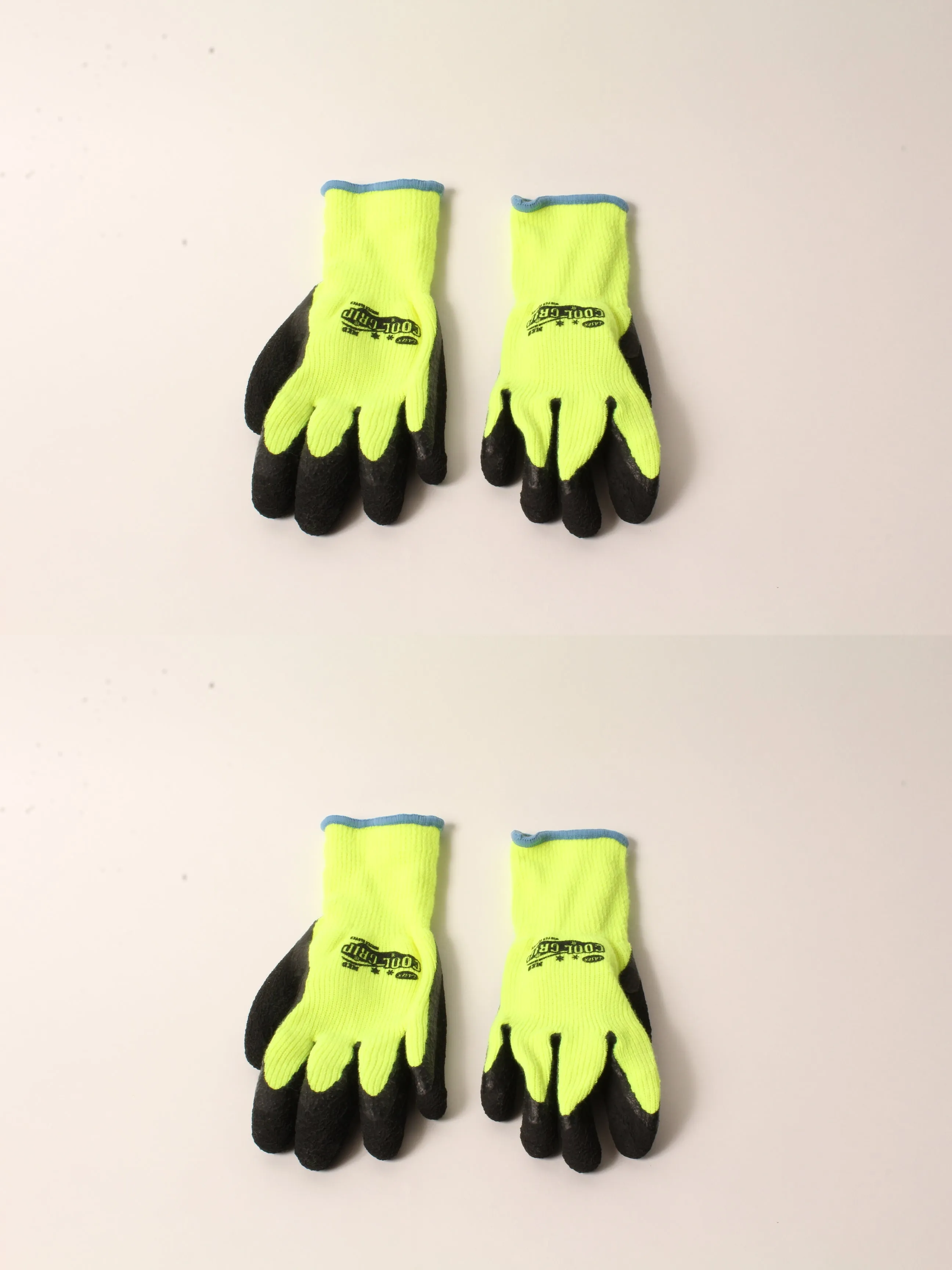 2 Pack Medium Gloves Cool Grip Winter Acrylic Thermal Liner Rubber Latex Thumb