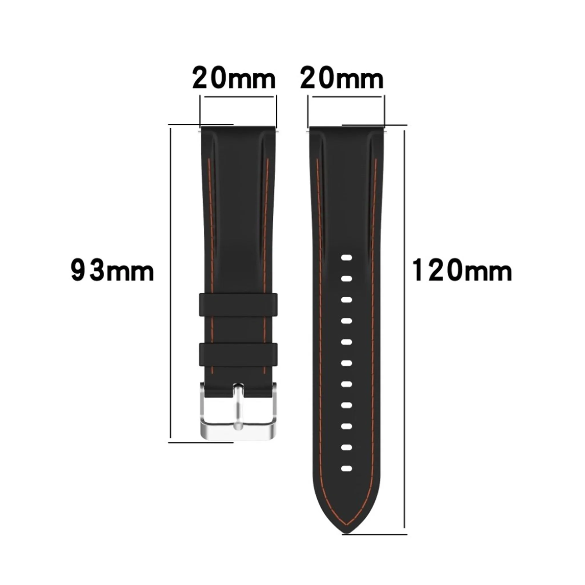 20mm Universal unique silicone watch band - Light Green