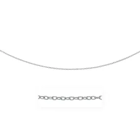 2.5mm 14k White Gold Pendant Chain with Textured Links