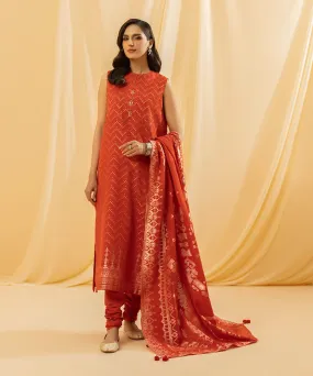 3 Piece - Dyed Extra Weft Jacquard Suit