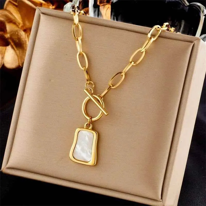 316L Stainless Steel Geometric Trapezoidal Necklace Charm Jewelry - NCJOI43