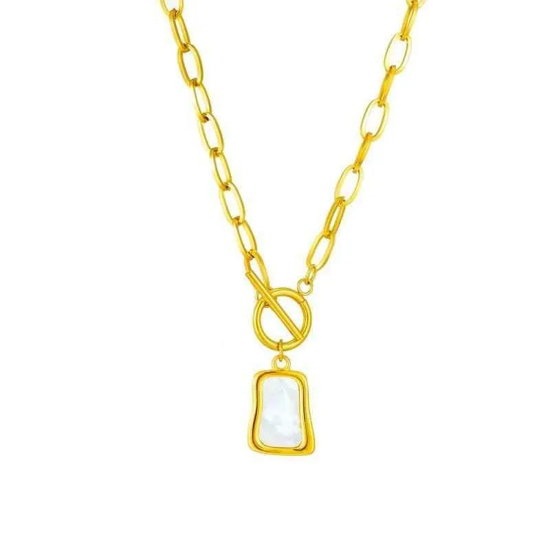 316L Stainless Steel Geometric Trapezoidal Necklace Charm Jewelry - NCJOI43