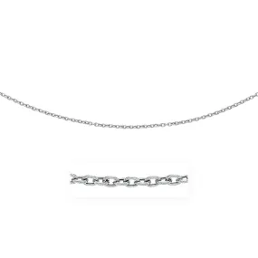 3.5mm 14K White Gold Pendant Chain with Textured Links