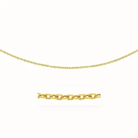 3.5mm 14k Yellow Gold Pendant Chain with Textured Links
