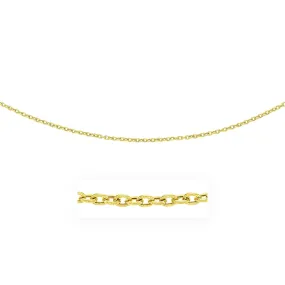 3.5mm 14K Yellow Gold Pendant Chain with Textured Links