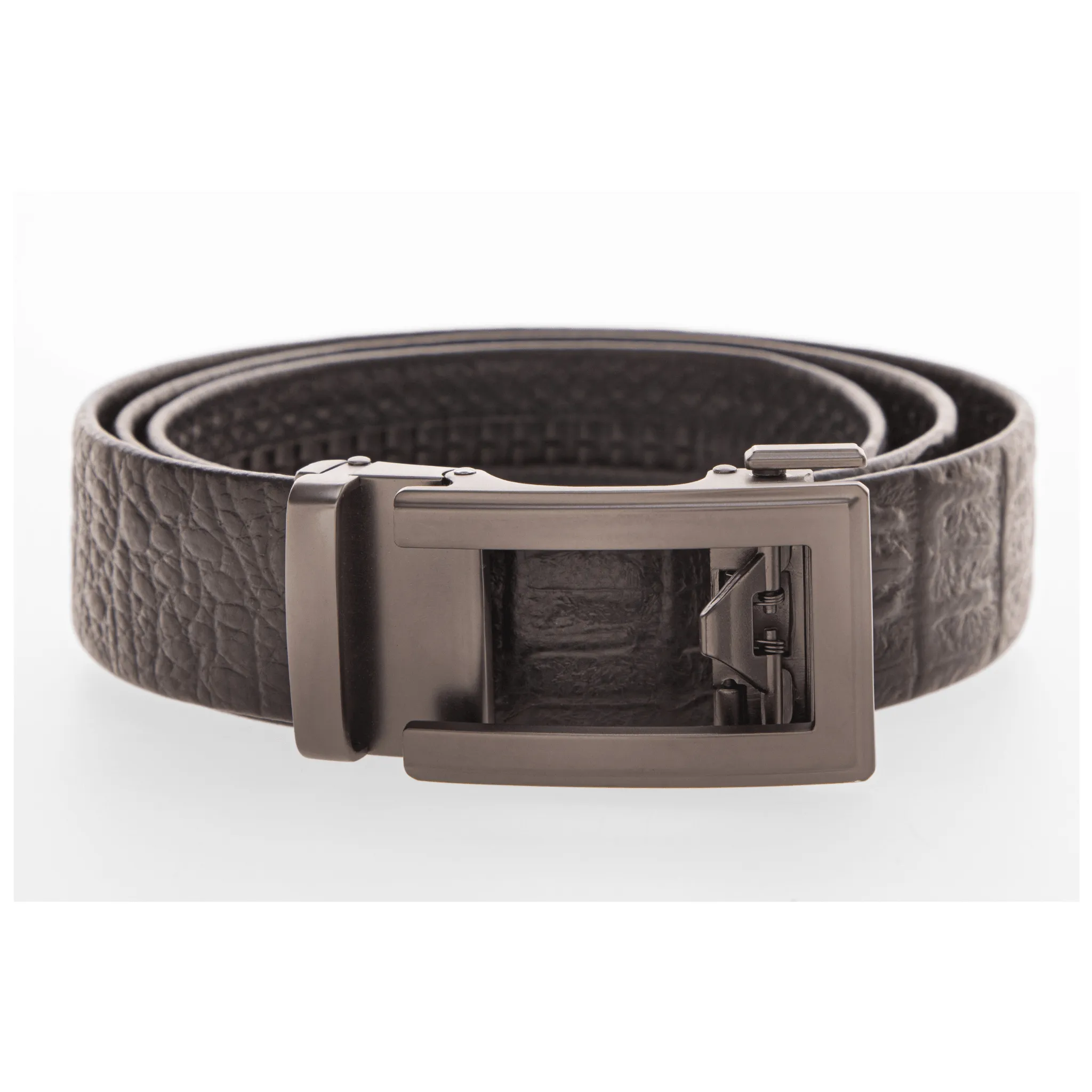 35mm | Brown | Crocodile Embossed | Auto Buckle Belt