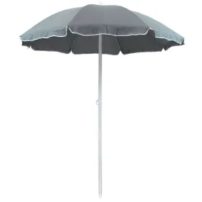 5' Beach Umbrella with Steel Pole and Tilt Function - Gray