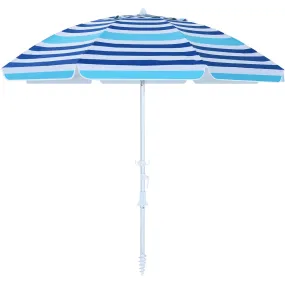 8Ribs Beach Umbrella Windproof 50  UV Protection,with 3 Sandbags and 1 Carry Bag