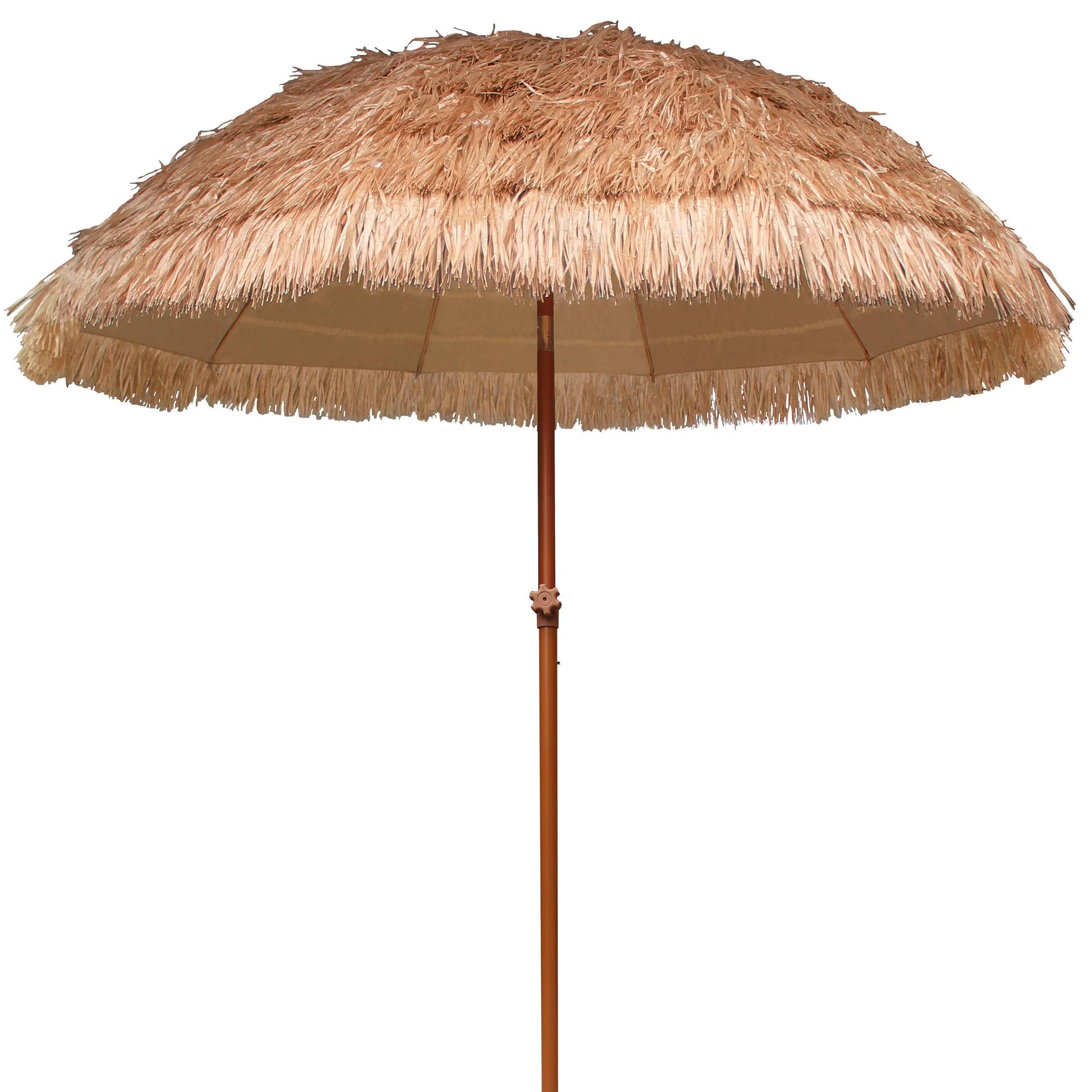 AMMSUN 7.5ft Hula Thatched Tiki Patio Beach Umbrella Hawaiian Style 10 Ribs UPF 50 