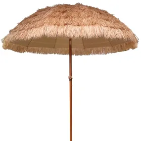 AMMSUN 7.5ft Hula Thatched Tiki Patio Beach Umbrella Hawaiian Style 10 Ribs UPF 50 
