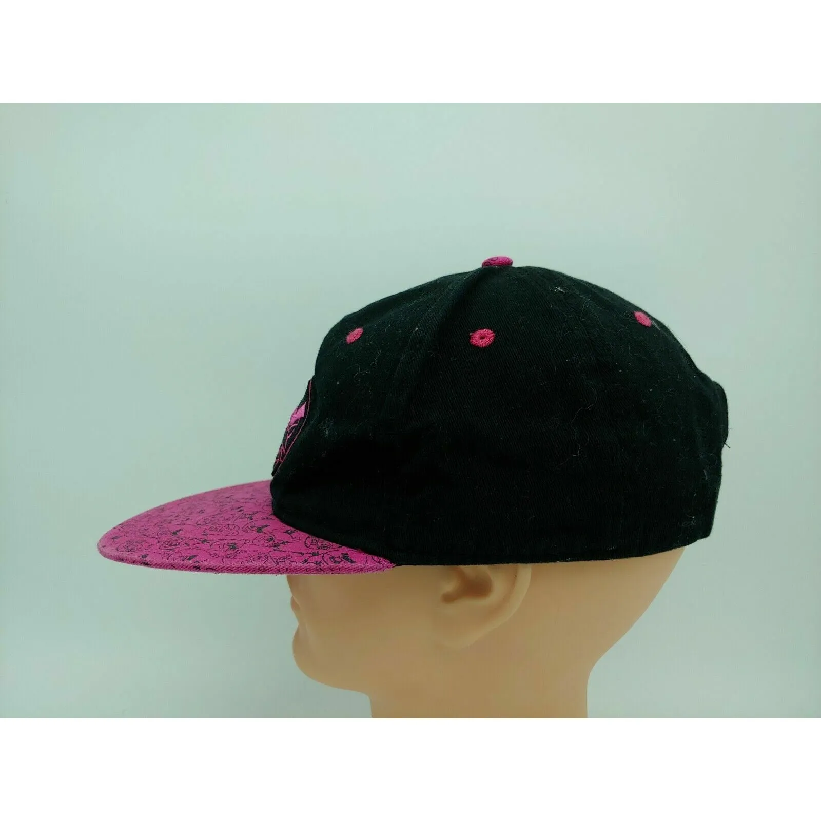 Angry Bird Embroidered on Black and Printed on pink Snapback baseball Hat Cap