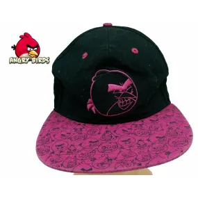 Angry Bird Embroidered on Black and Printed on pink Snapback baseball Hat Cap