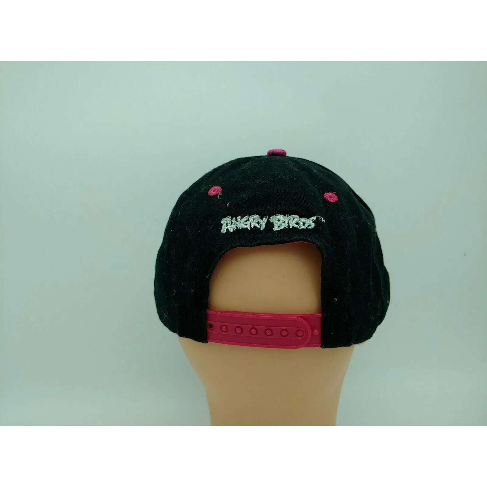 Angry Bird Embroidered on Black and Printed on pink Snapback baseball Hat Cap