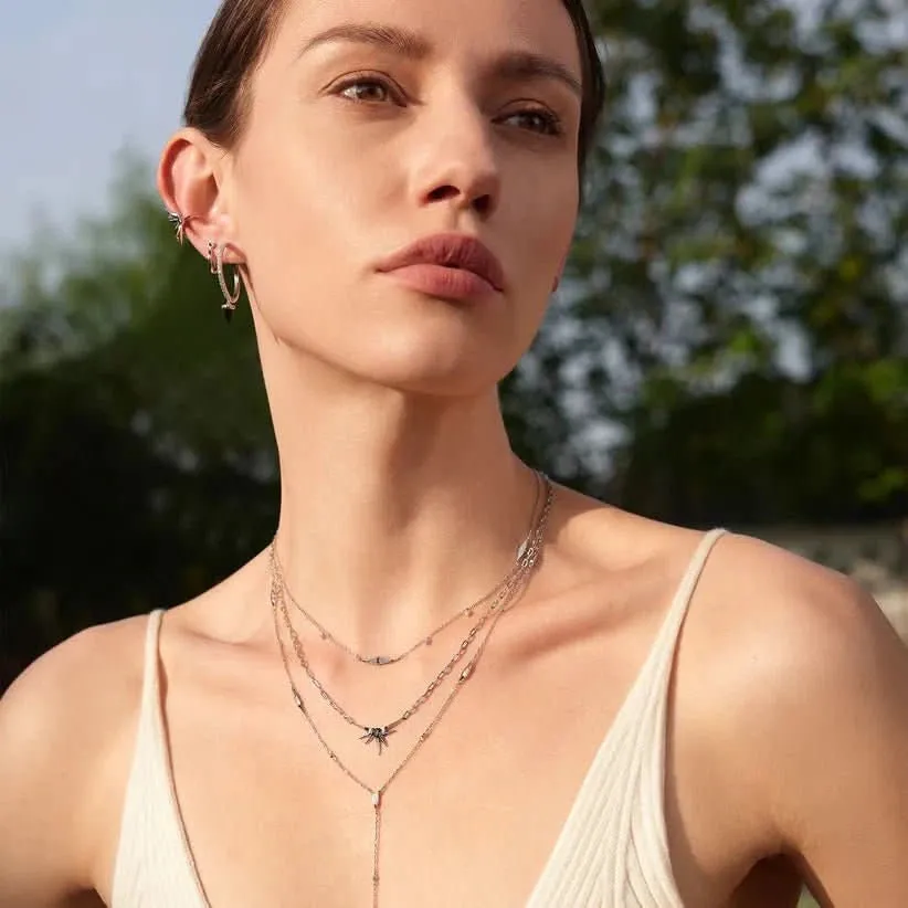 Ania Haie Silver Geometric Sparkle Chain Necklace N053-06H