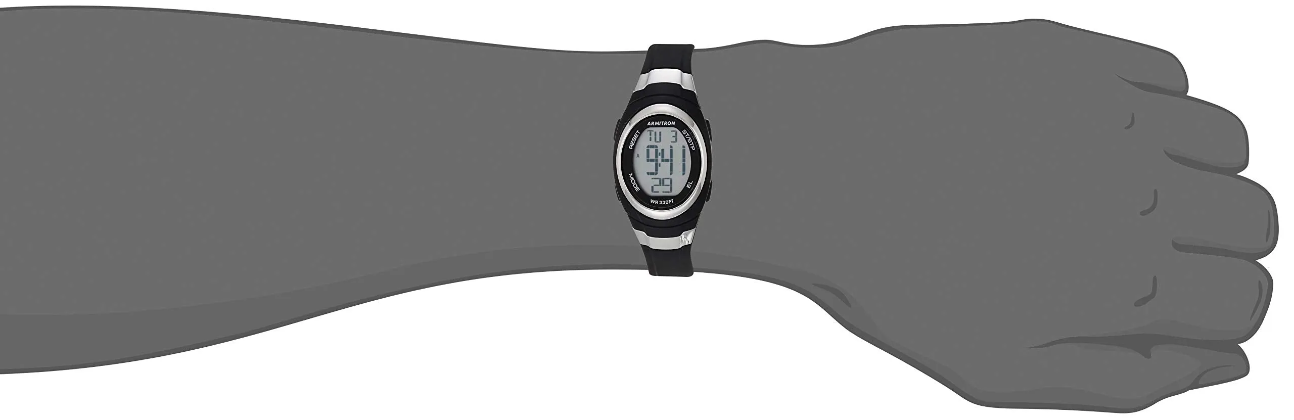 Armitron Sport Women's Digital Chronograph Resin Strap Watch, 45/7034 Black