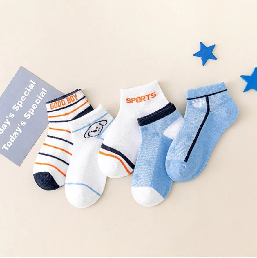 Baby/Kids 5 Pairs/Lot Breathable Casual Mesh Socks for Boy Girl