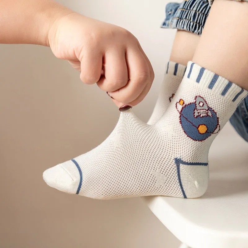 Baby/Kids 5 Pairs/Lot Breathable Casual Mesh Socks for Boy Girl