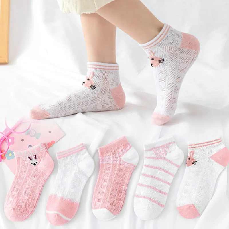 Baby/Kids 5 Pairs/Lot Breathable Casual Mesh Socks for Boy Girl