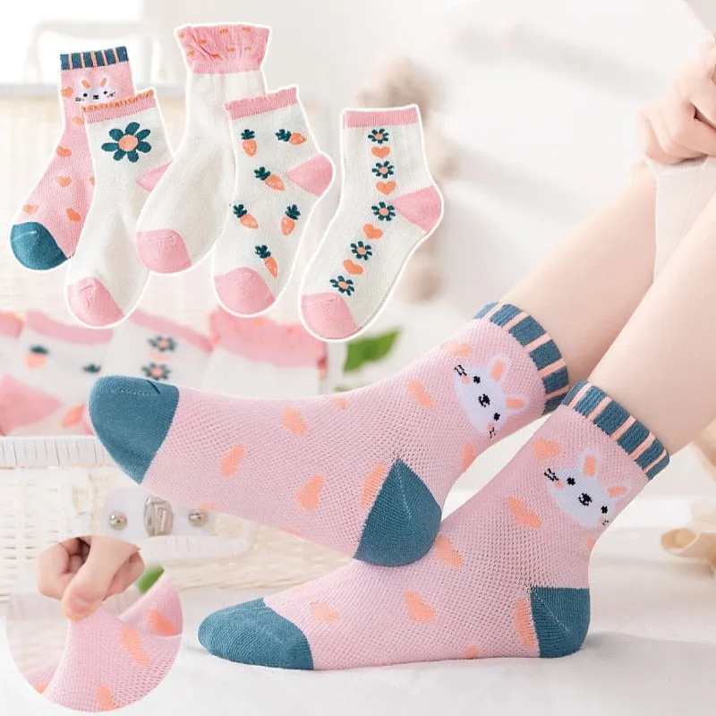 Baby/Kids 5 Pairs/Lot Breathable Casual Mesh Socks for Boy Girl