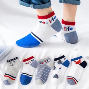 Baby/Kids 5 Pairs/Lot Breathable Casual Mesh Socks for Boy Girl