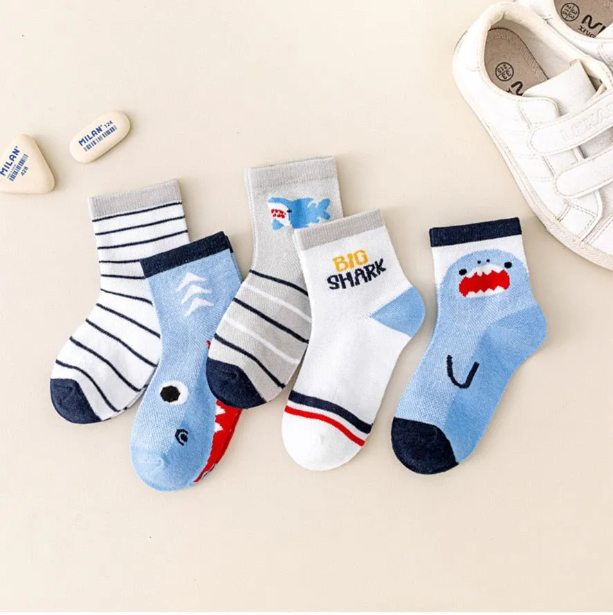 Baby/Kids 5 Pairs/Lot Breathable Casual Mesh Socks for Boy Girl