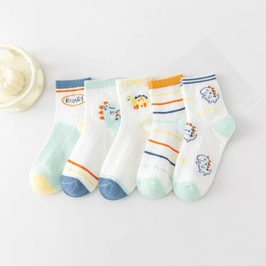 Baby/Kids 5 Pairs/Lot Breathable Casual Mesh Socks for Boy Girl