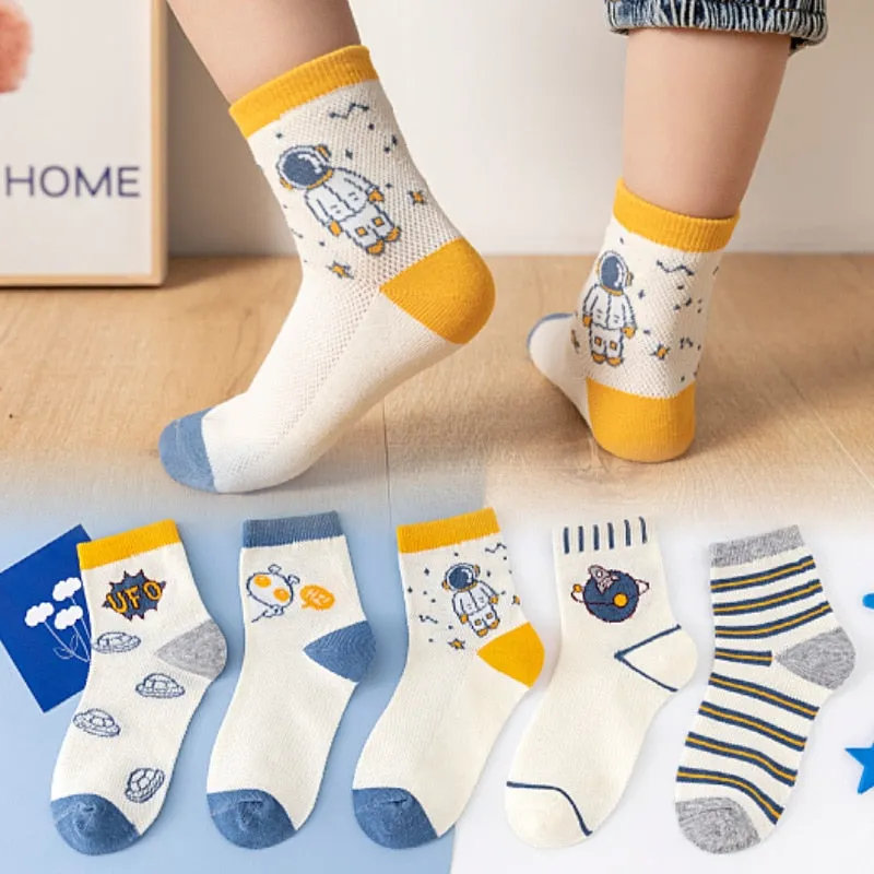 Baby/Kids 5 Pairs/Lot Breathable Casual Mesh Socks for Boy Girl