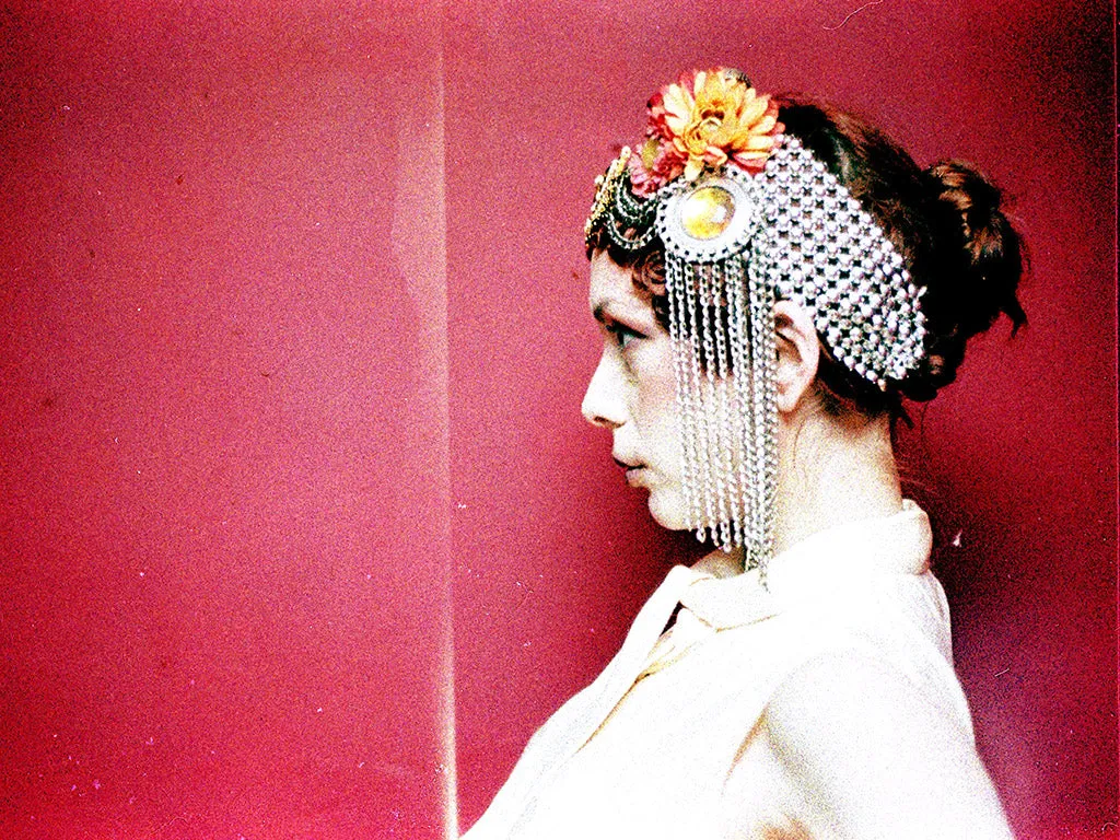 Bespoke vintage jewels and chains Flower headpiece