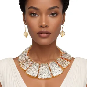 Bib Gold Resin Confetti Large Necklace for Women