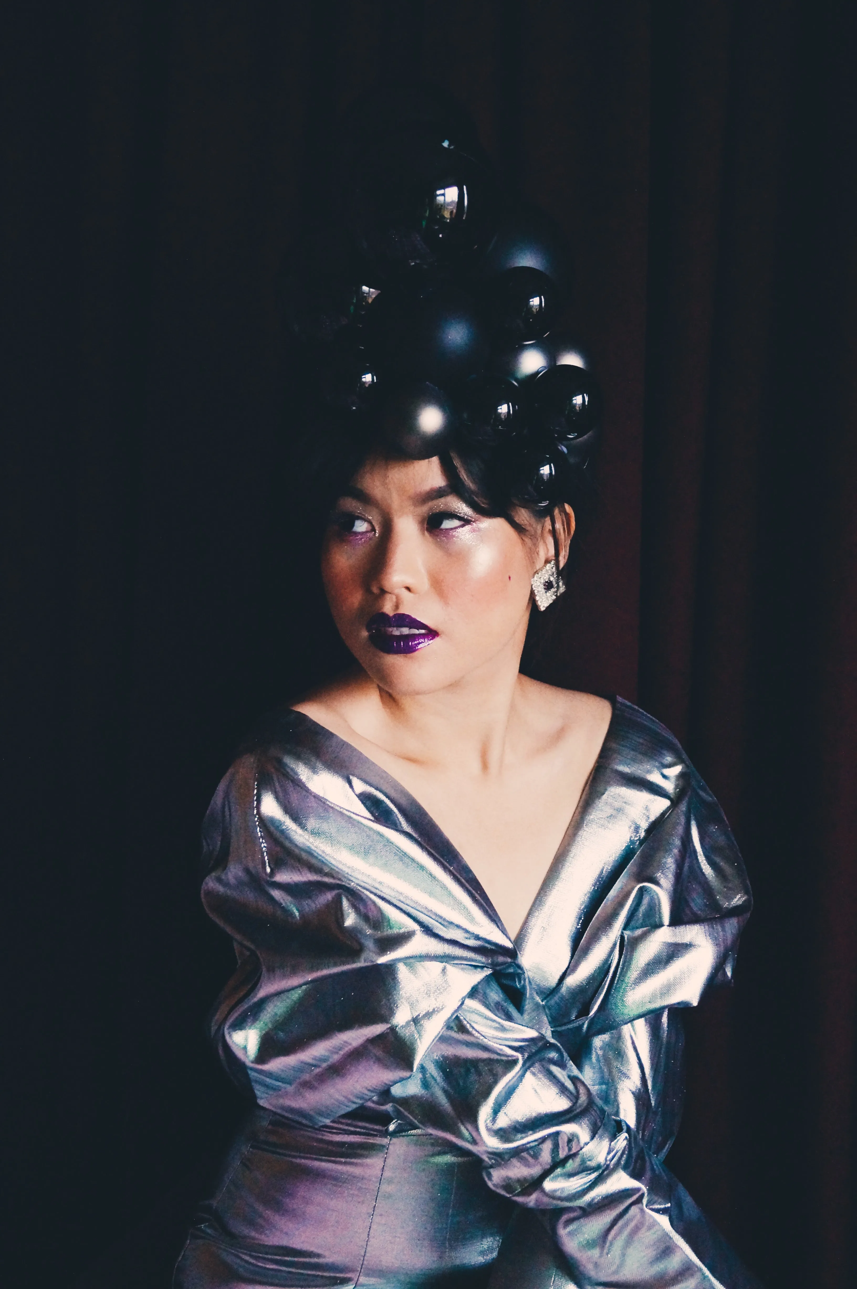 Black Baubles Christmas Headdress