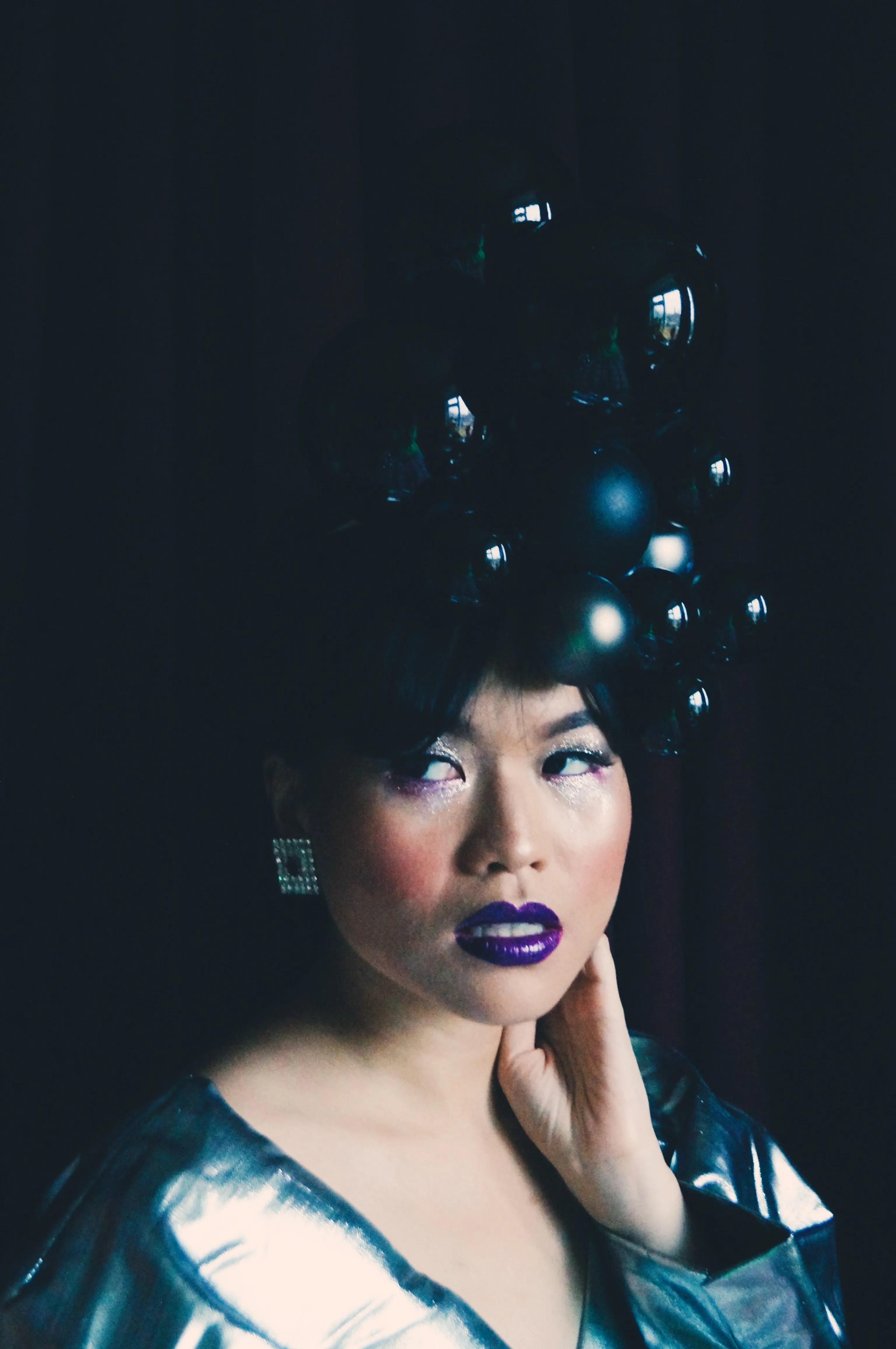 Black Baubles Christmas Headdress