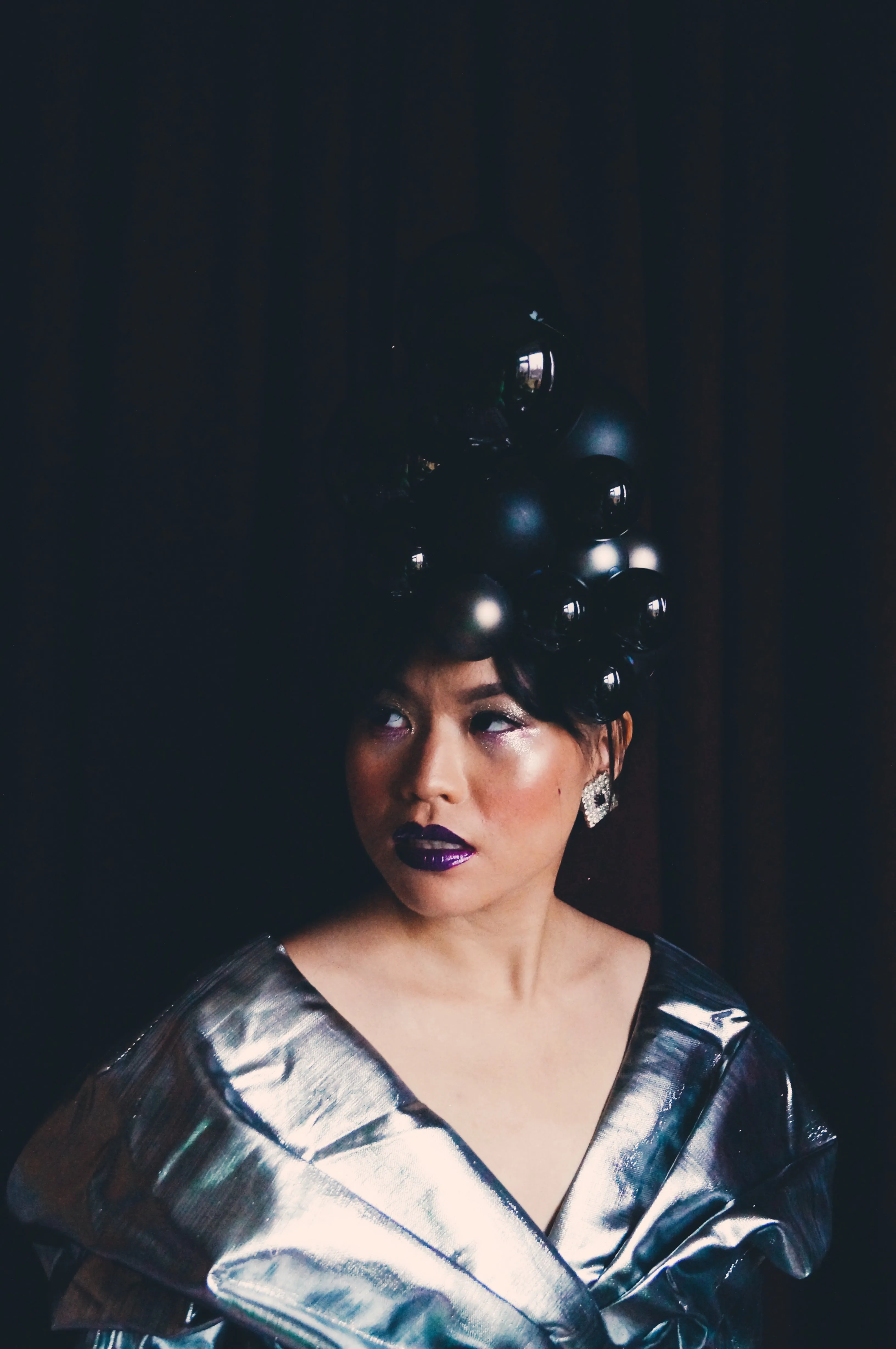Black Baubles Christmas Headdress