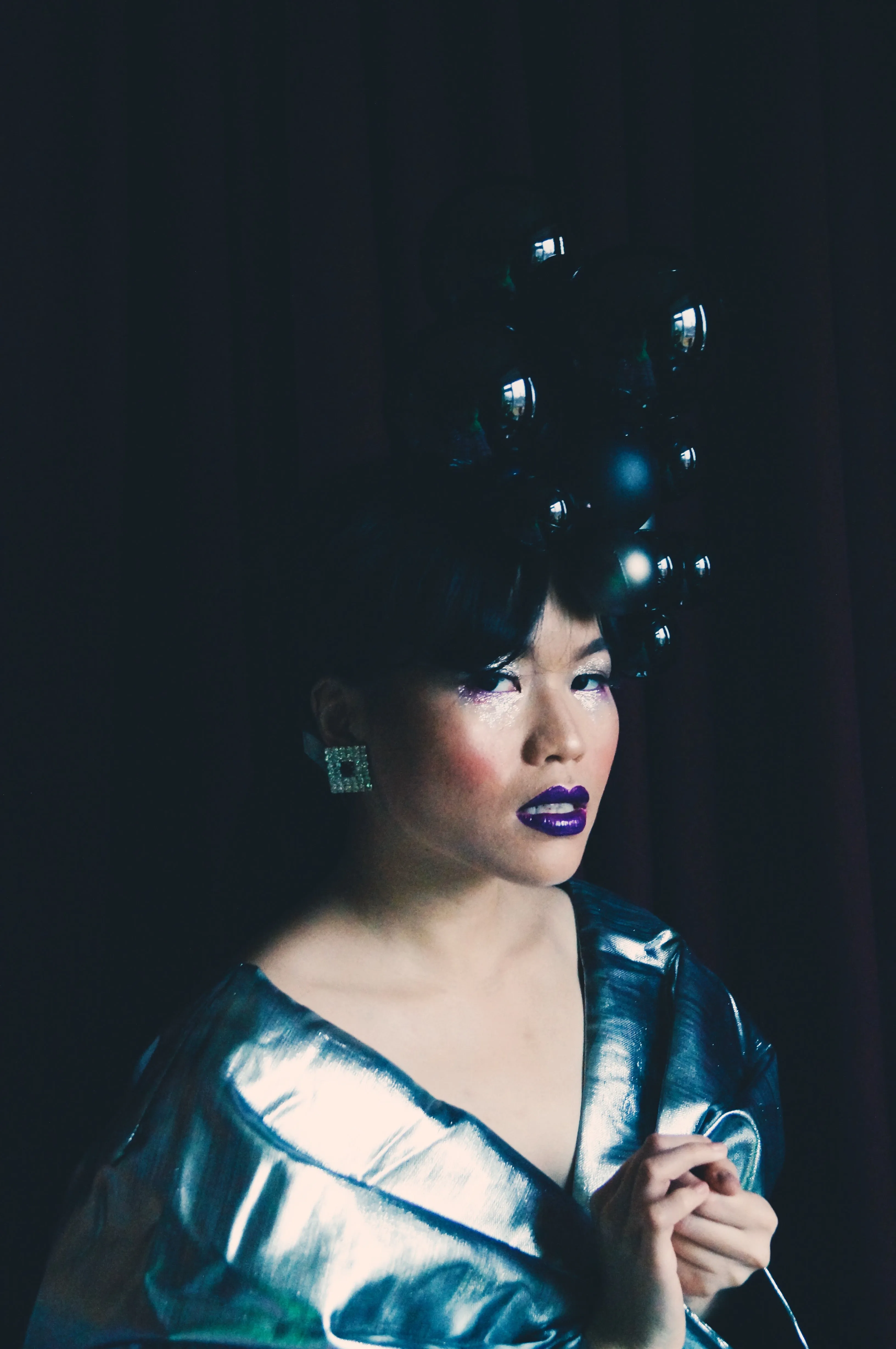 Black Baubles Christmas Headdress