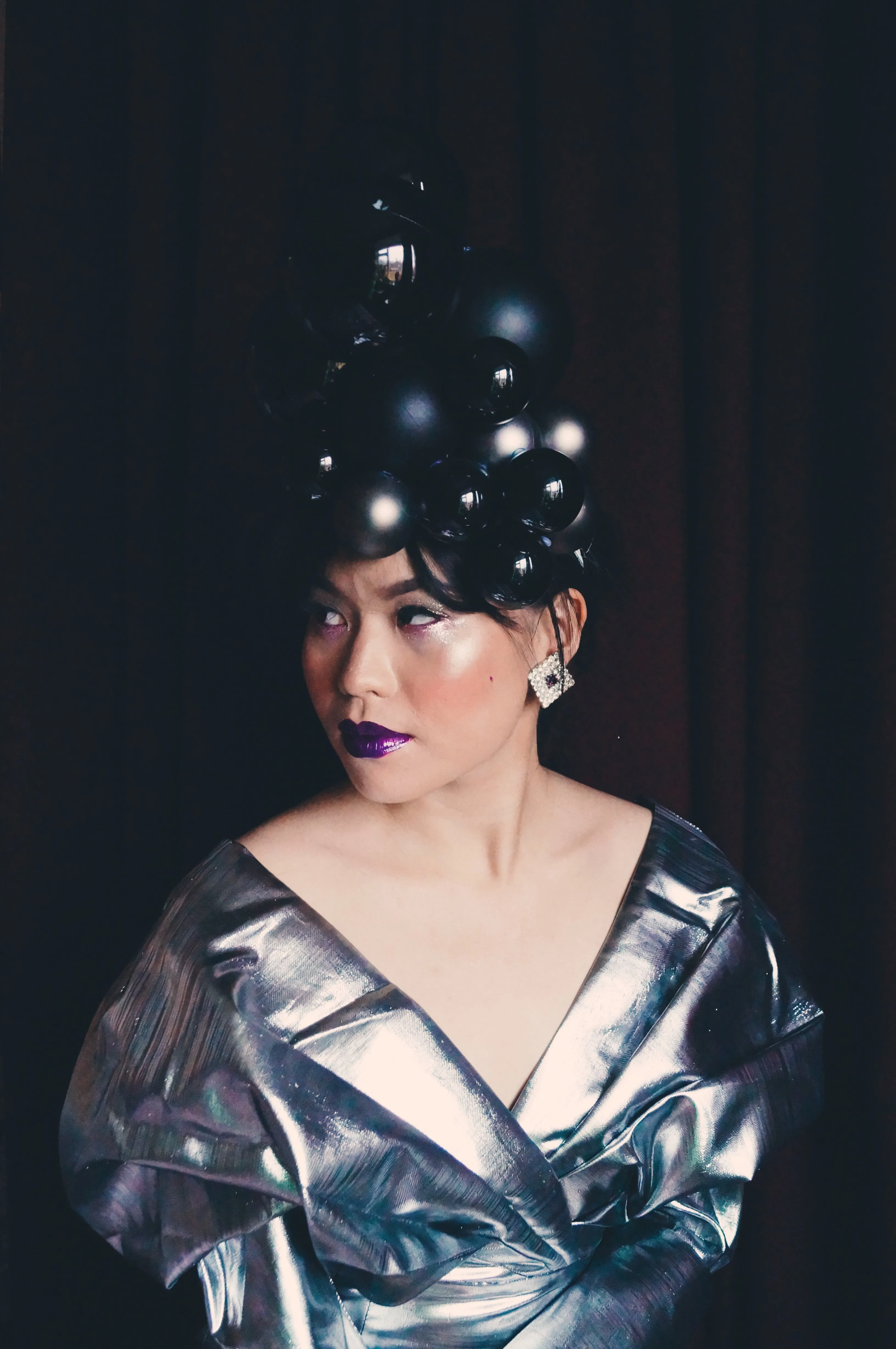Black Baubles Christmas Headdress