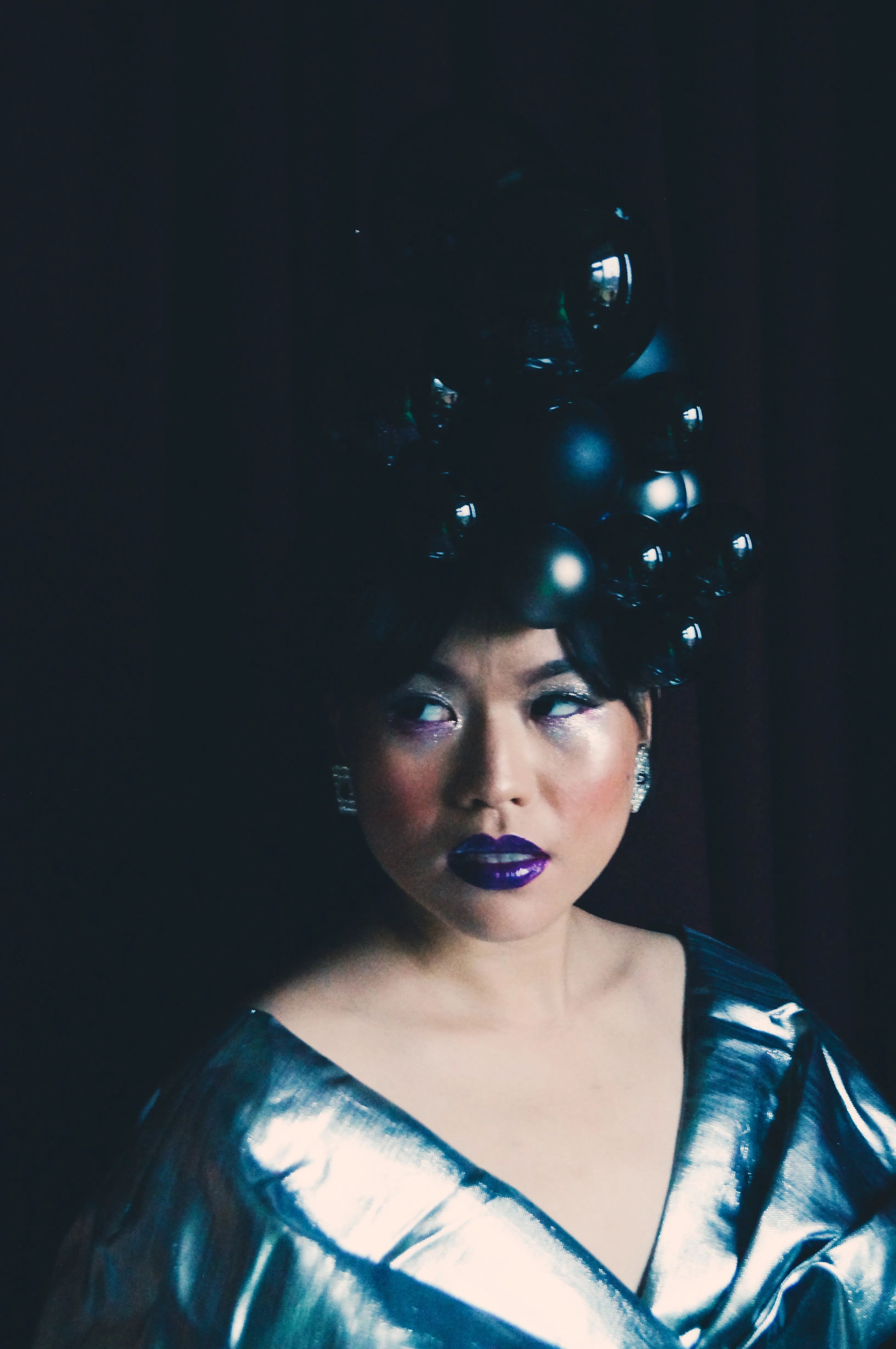 Black Baubles Christmas Headdress