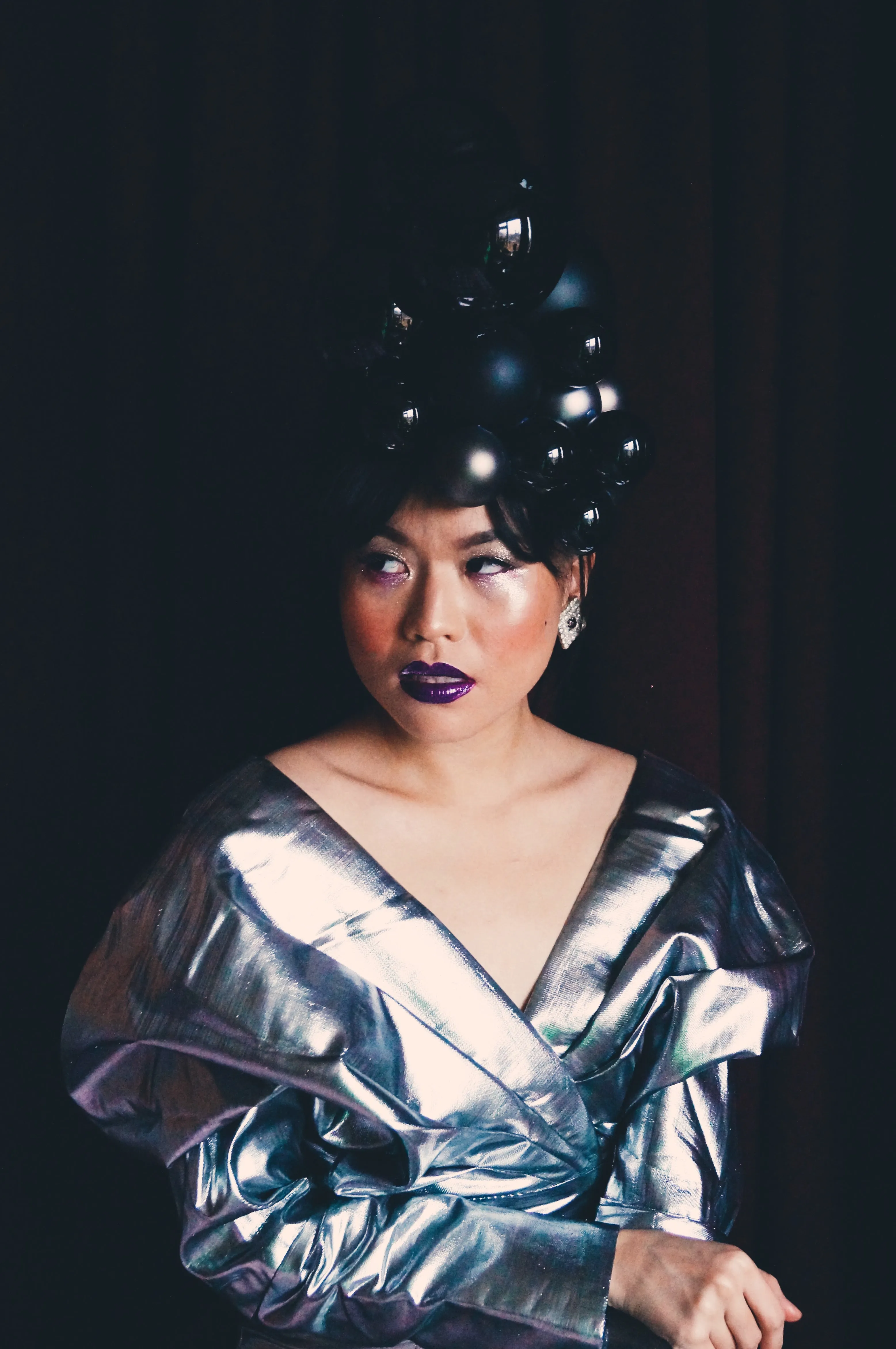 Black Baubles Christmas Headdress