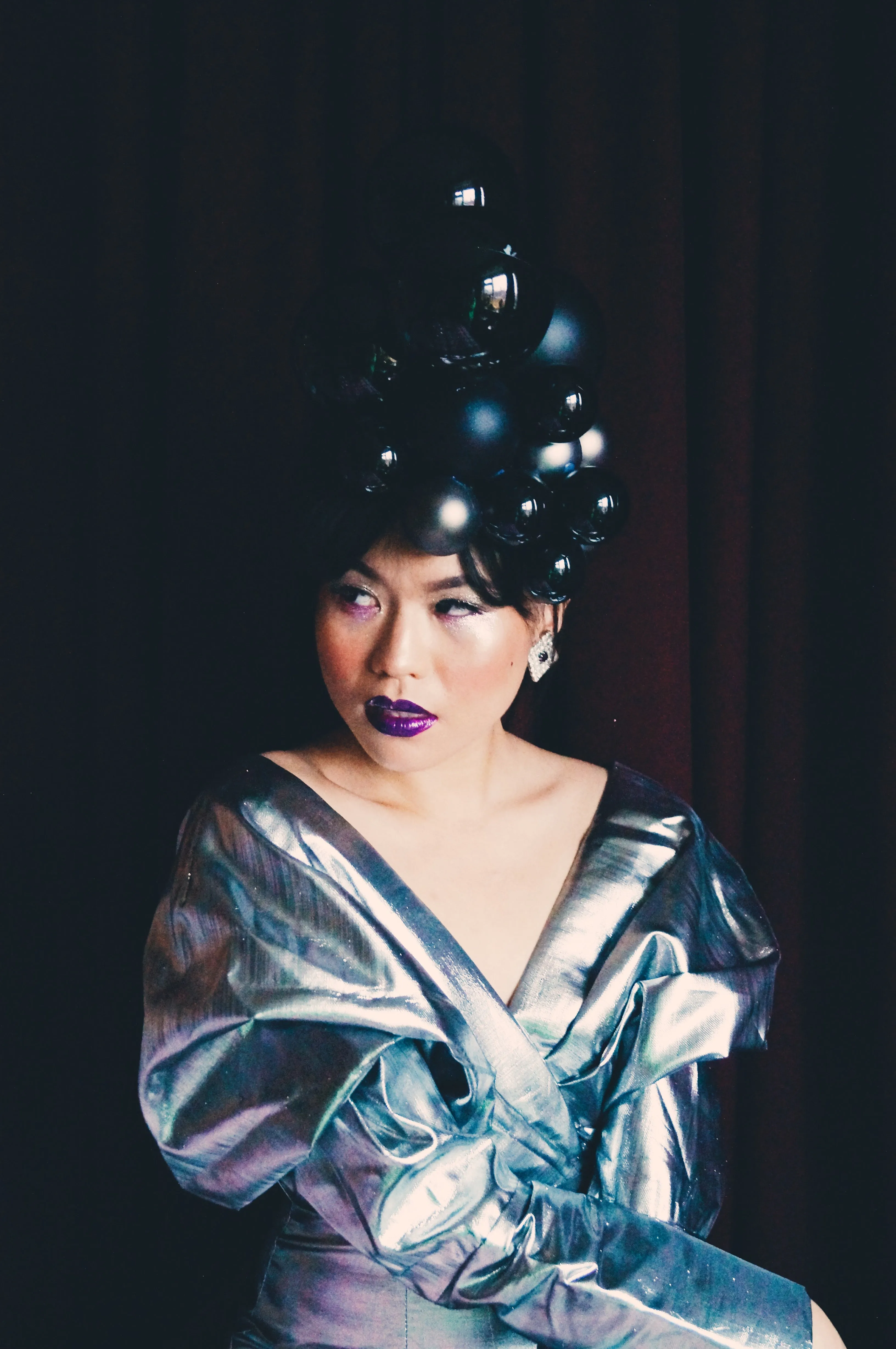 Black Baubles Christmas Headdress
