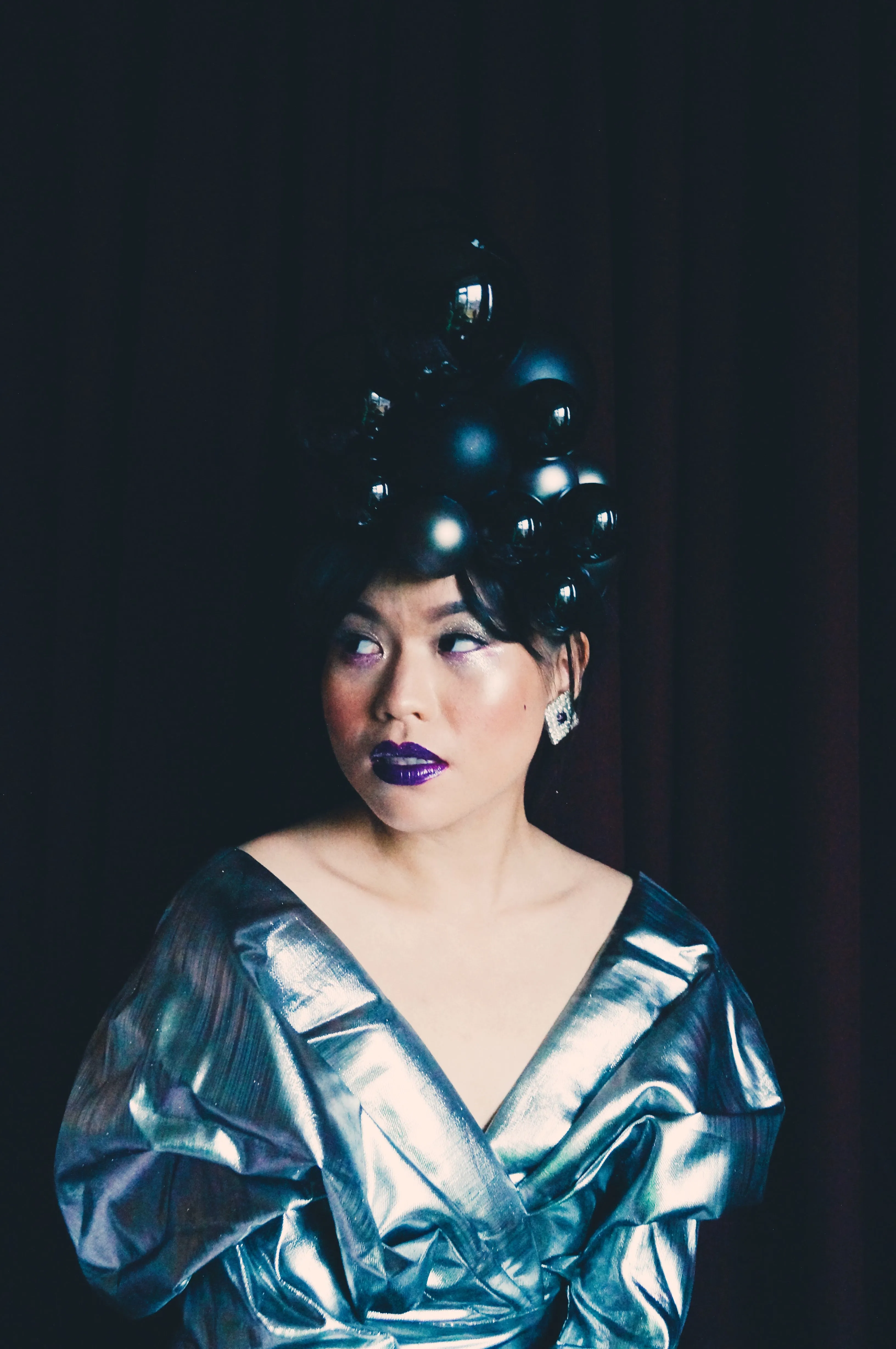 Black Baubles Christmas Headdress