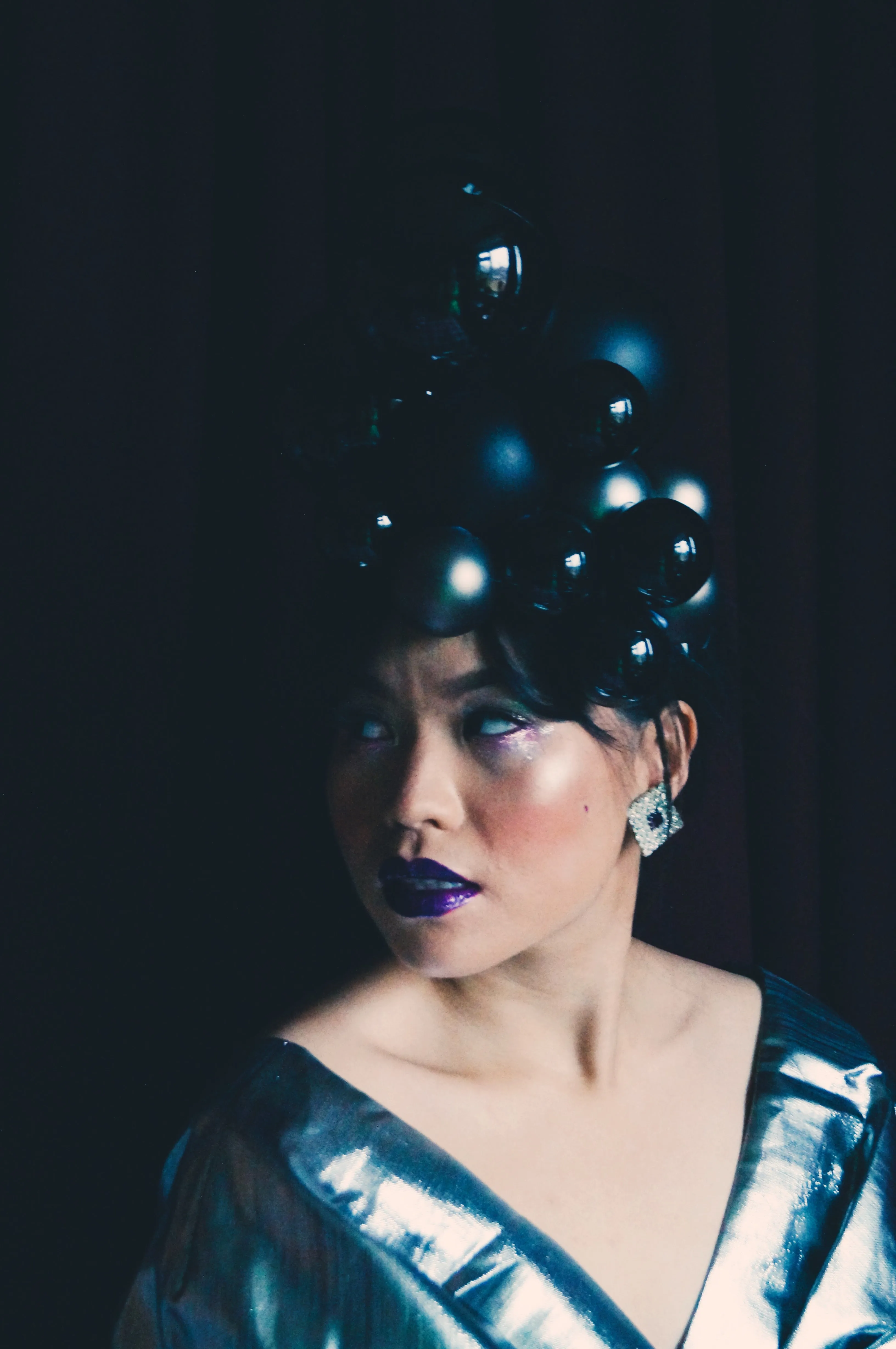Black Baubles Christmas Headdress