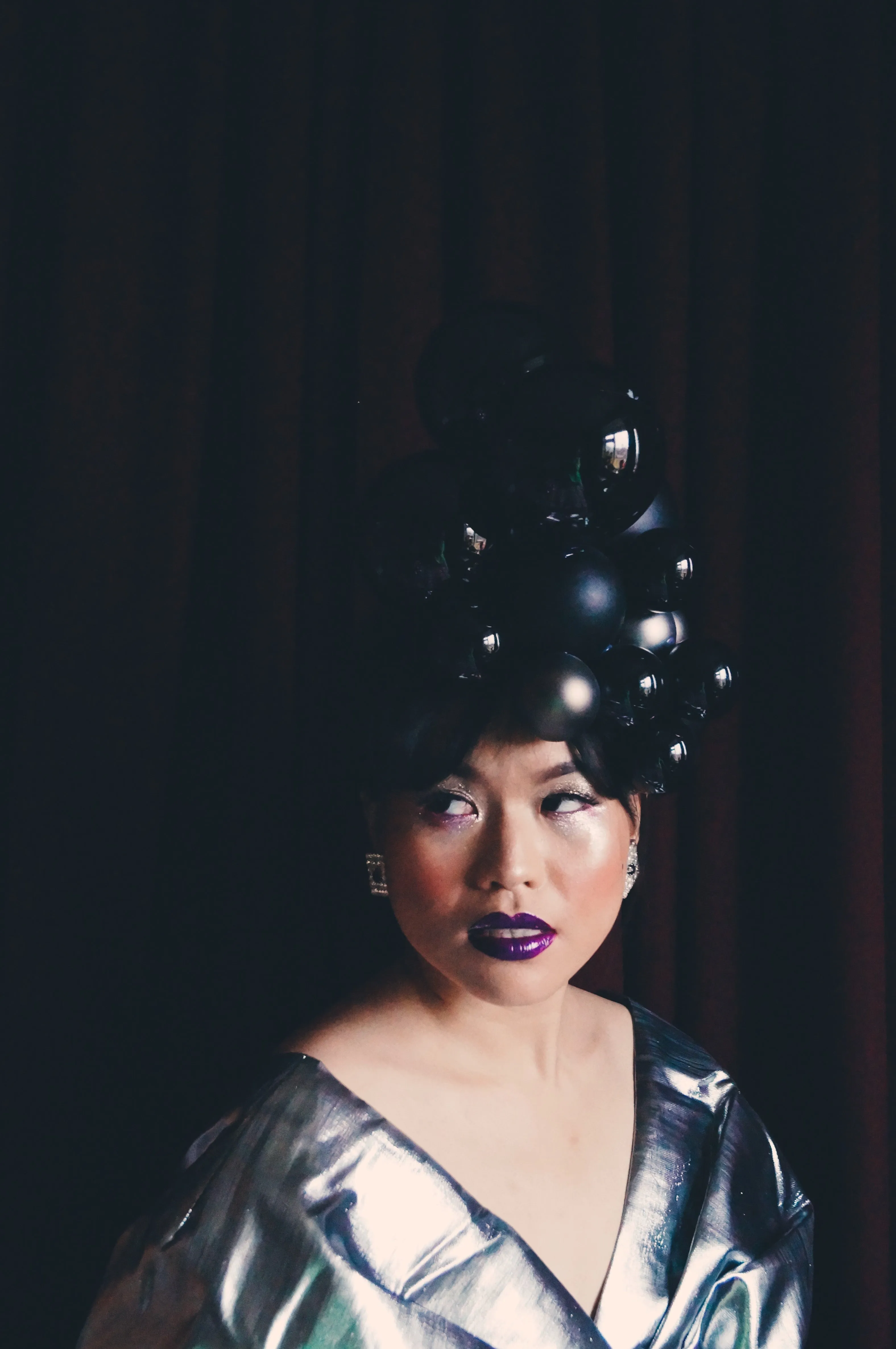 Black Baubles Christmas Headdress