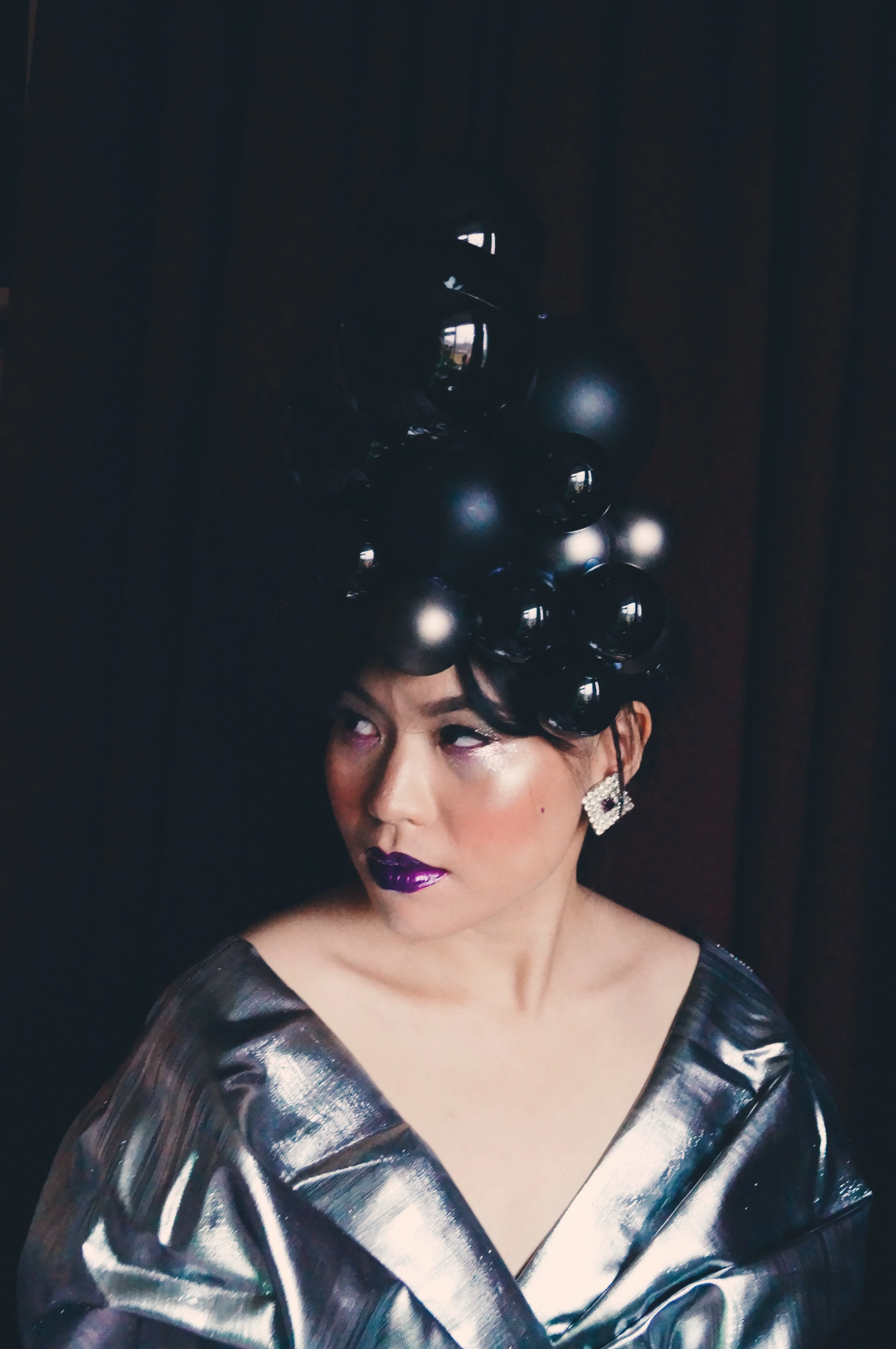 Black Baubles Christmas Headdress