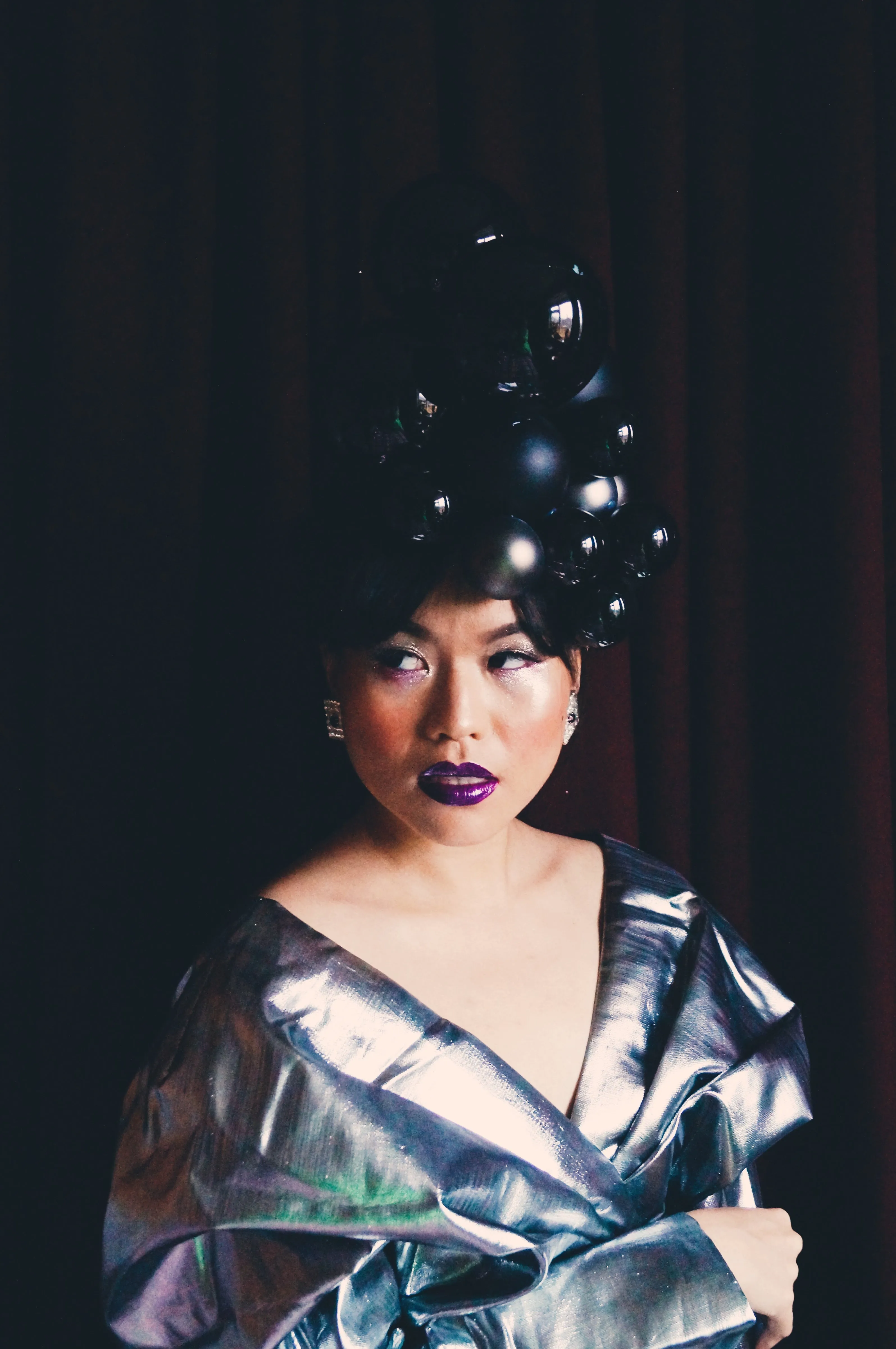 Black Baubles Christmas Headdress