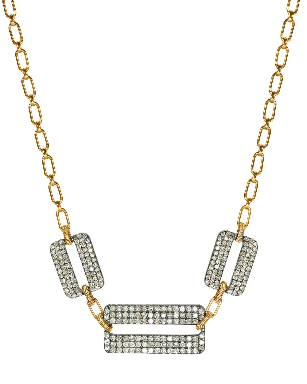 Black Spinel Geometric Necklace