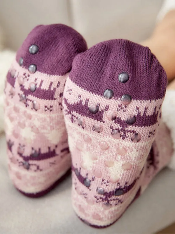 Blue Zone Planet |  Festive Halloween Knit Patterned Soft Cotton Socks
