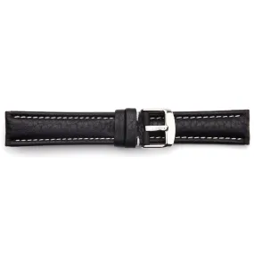 BON-936L Long, Calf Skin, Contrasting Stitch Leather Watch Strap