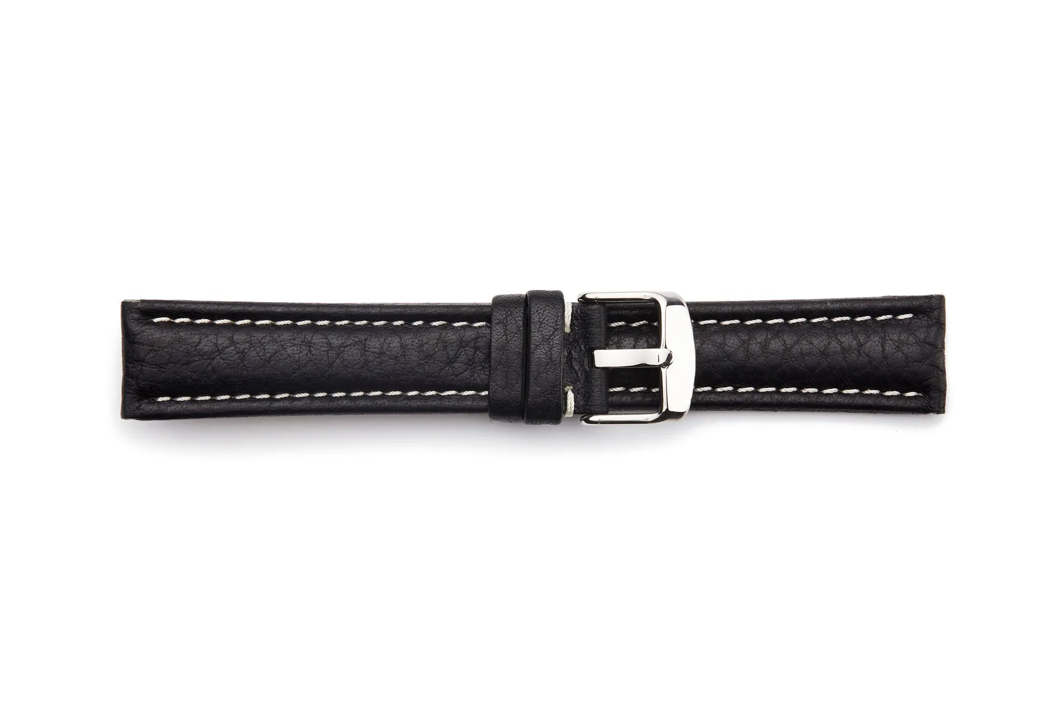 BON-936L Long, Calf Skin, Contrasting Stitch Leather Watch Strap
