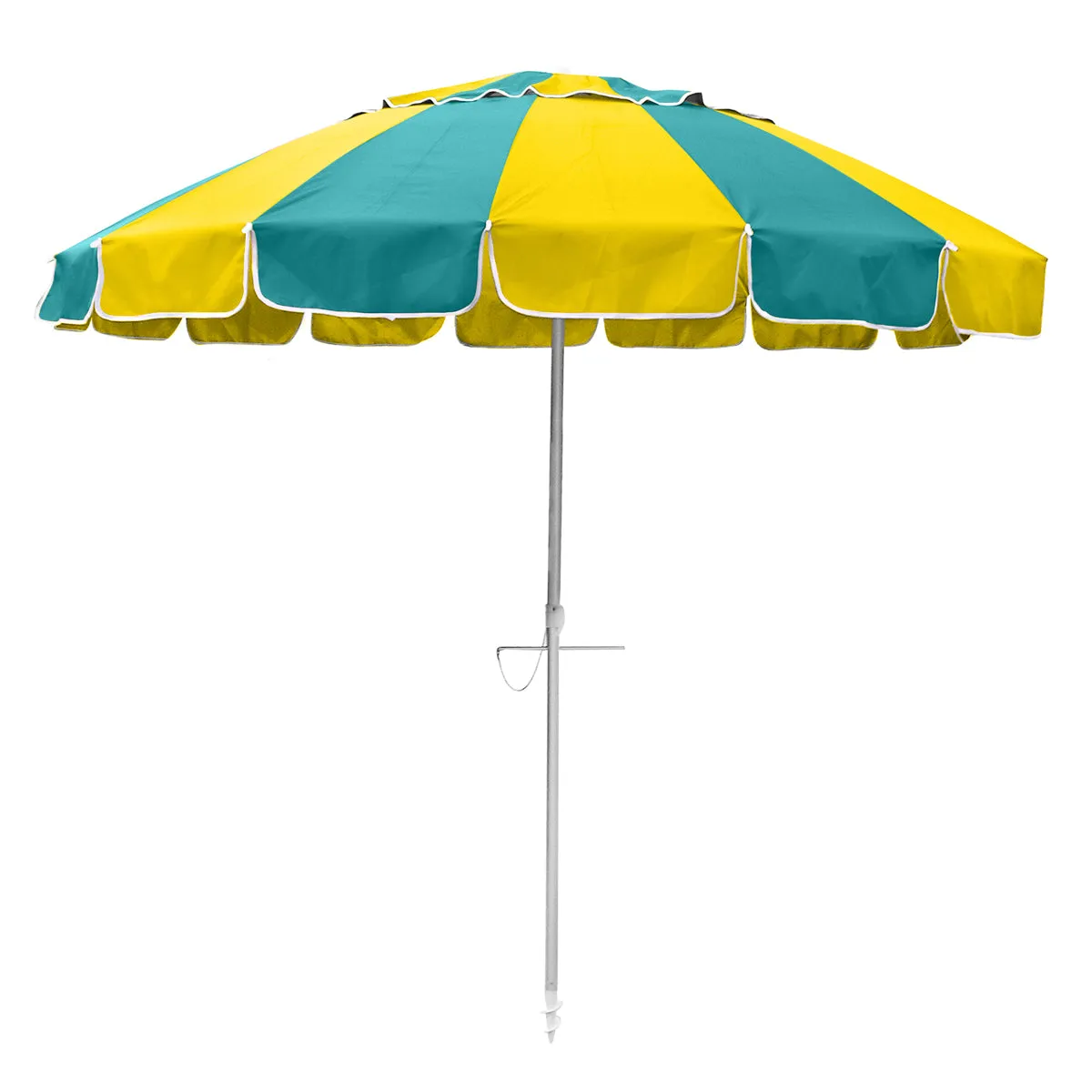 Carnivale 240cm Beach Umbrella - Yellow & Turquoise