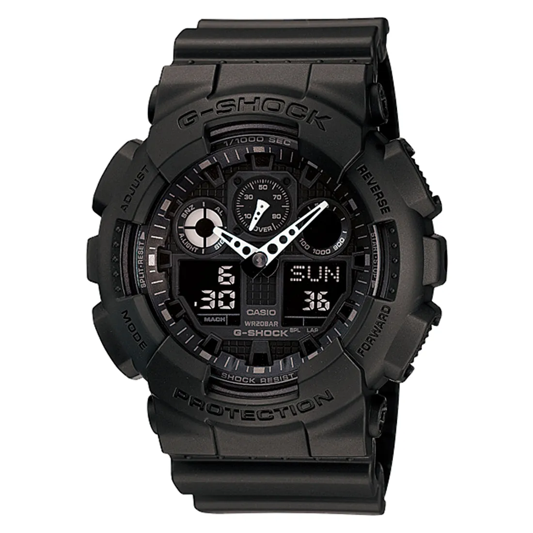 Casio G-Shock Ana-Digital Black Resin Watch GA100-1A1