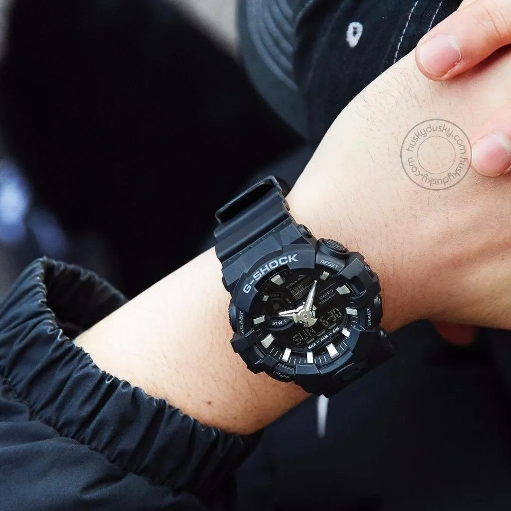 Casio G-Shock Analog Digital Black Belt Men's Watch For Man GA-700-1BDR (G715) Multi Color Dial Day And Date Gift Watch